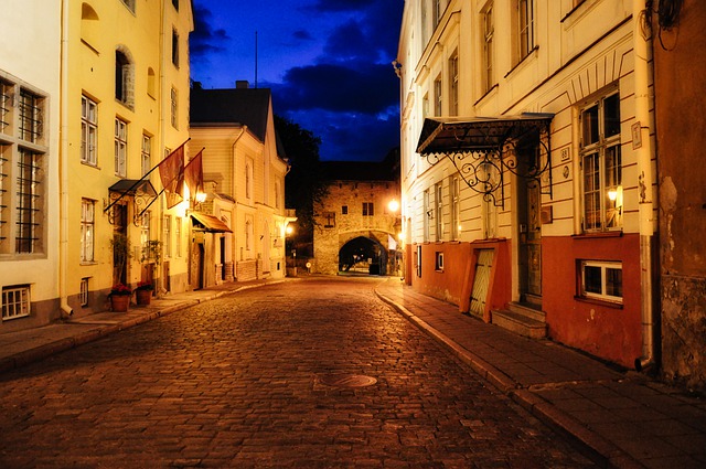 Tallinn Old Town by night