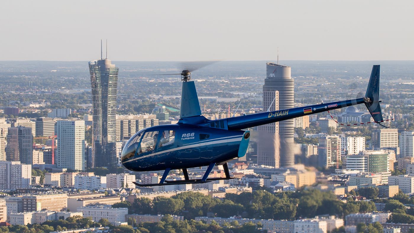 Flight over Warsaw skyscrapers with AB Poland Travel